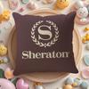 Fashion S-Sheratons Hotels Cushion Cover Natural Linen Organic Fabric Double-Sided Printing Sofa Home Decor Gift Pillow Cover