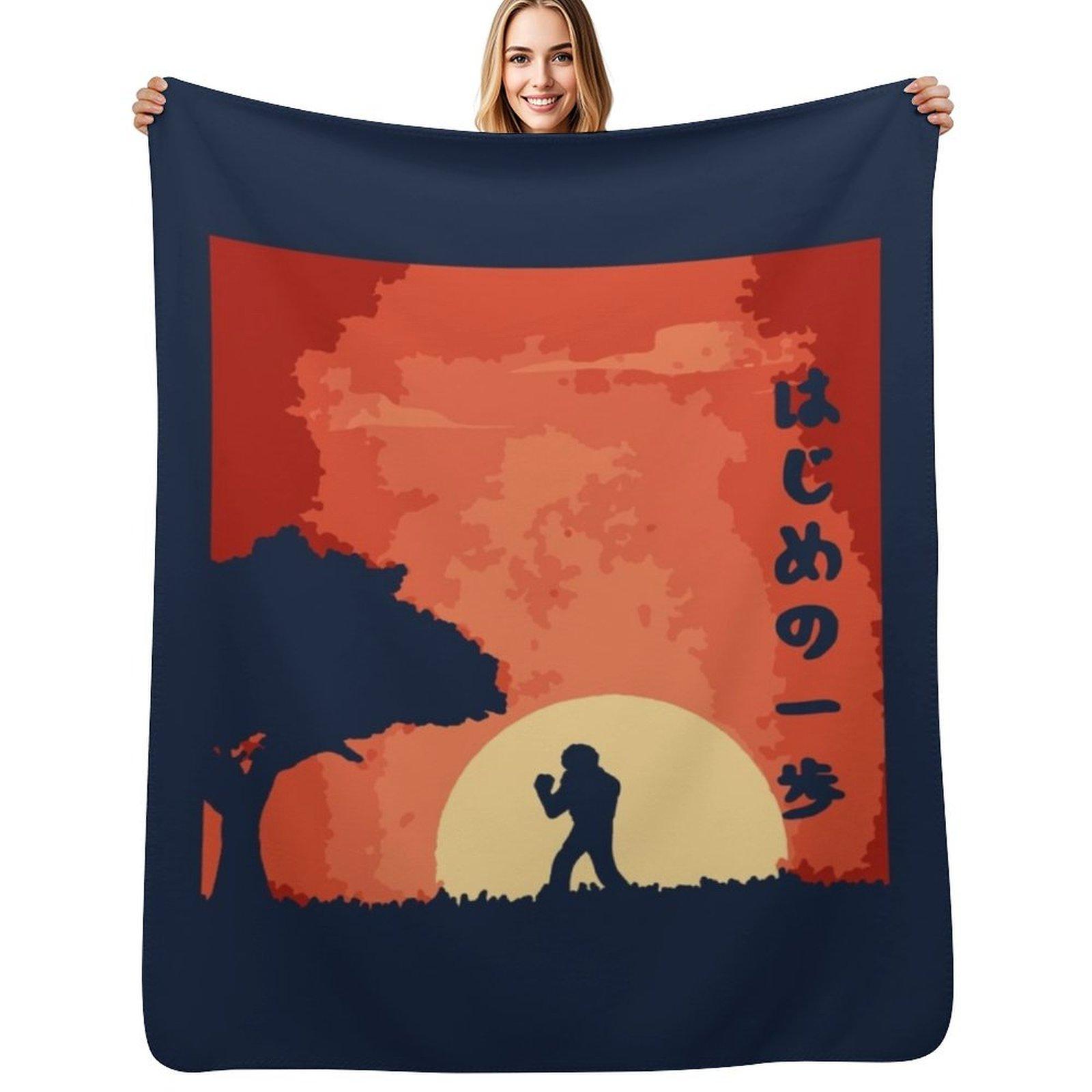 Hajime no Ippo Throw Blanket Lightweight Warm Blanket for Travel Camping Size: 75*100cm, Weight: 230 GSM