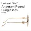 Used [Official Purchase] Loewe Gold Anagram Round Sunglasses Gold Anagram Round Sunglasses Brown