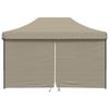 VidaXL Tente de réception pliable escamotable 4 parois latérales taupe, tente, tente à auvent, auvent de gazebo 4004978