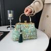 Flower Cheongsam Banquet Bag Elegant Crossbody Bags Vintage Kiss Lock Shoulder Bag  Wedding