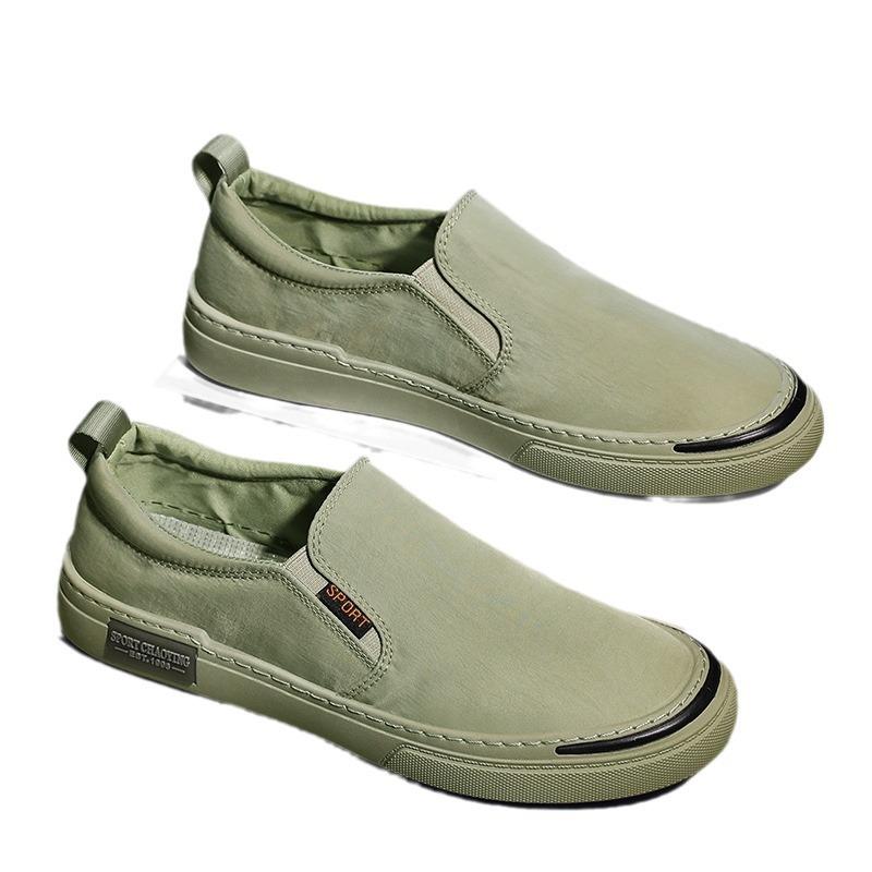Canvas summer black casual board shoes lazy ice silk cloth shoes