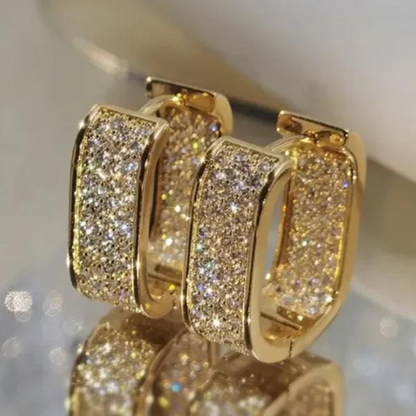 Exquisite Fashion Micro Shop Zircon U-Shaped Earrings Girl Wedding Valentine'S Day Gift Jewelry Pendant Wholesale