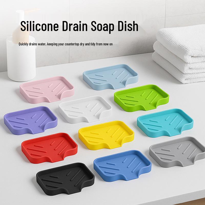 Silikon-Seifenschale im japanischen Stil: Kreatives Ablaufrinnen-Aufbewahrungsfach für Bad und Küche