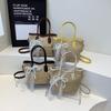 Summer contrasting color straw handbag women's 2026 new fashion versatile seaside vacation woven shoulder messenger bag