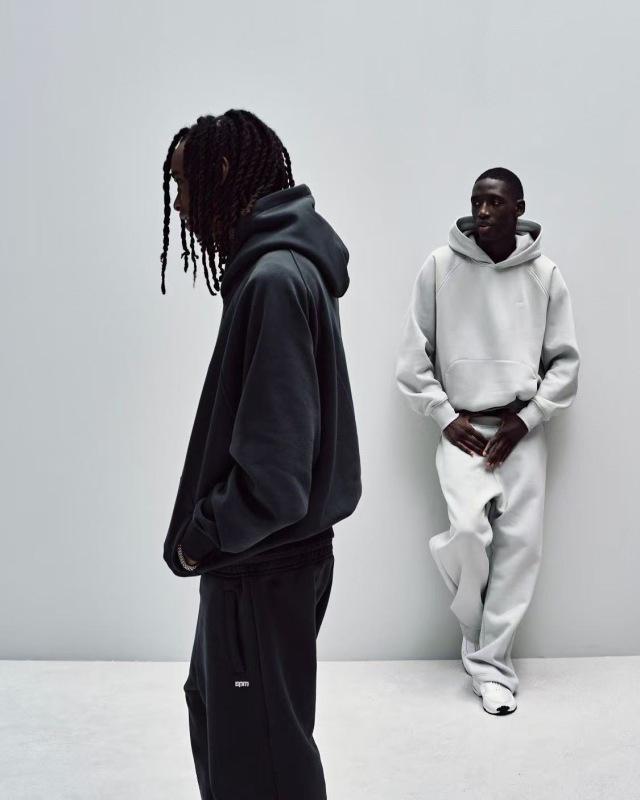 6PM Vyšívaná mikina s kapucí a tepláky Hip Hop Pánská sportovní souprava