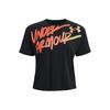 Gradient Letter Print Loose T-Shirt Women Tops Black 1366006-001