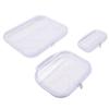 3pcs Transparent Makeup Bag with Handle Water Proof Clear Hard Shell Case for Travel White