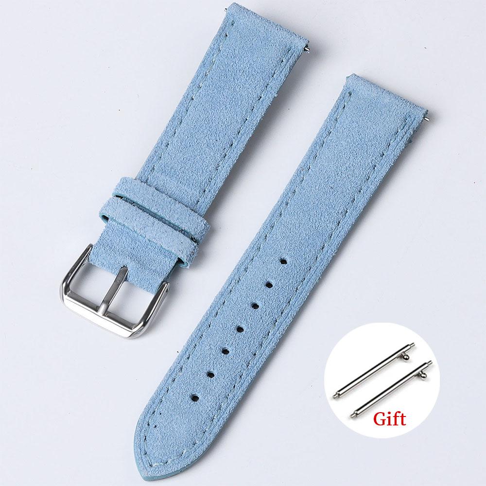 Vintage Suede Leather Watchband 18mm 19mm 20mm 22mm Watch Strap for Seiko Handmade Stitching Bracelet for Huawei Watch GT2/3/4