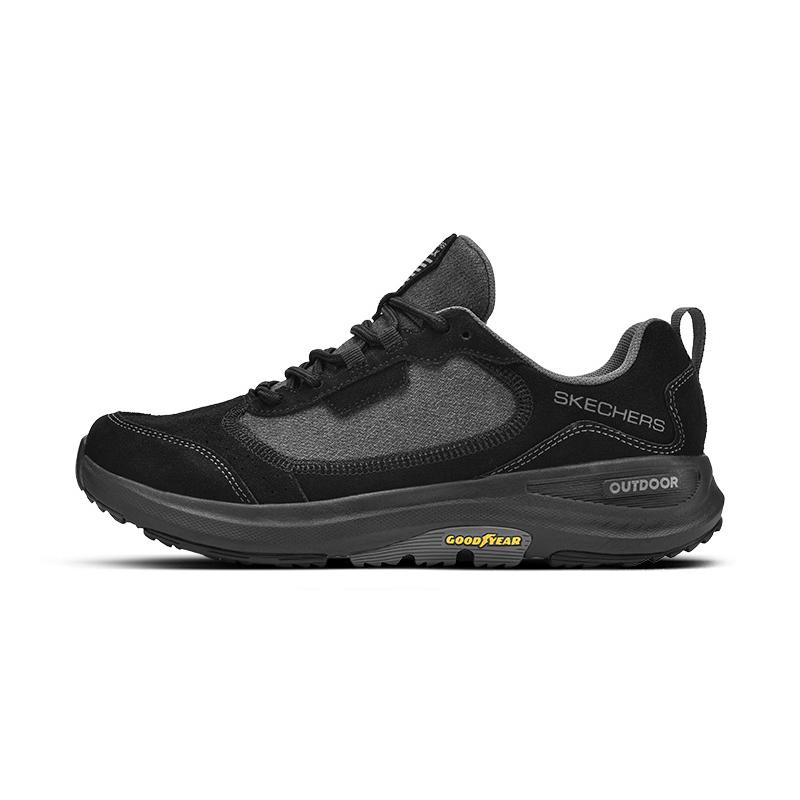 Skechers Ткань Кожа Удобные Простые Универсальные Повседневная Обувь Мужская Угольно-серый 45
