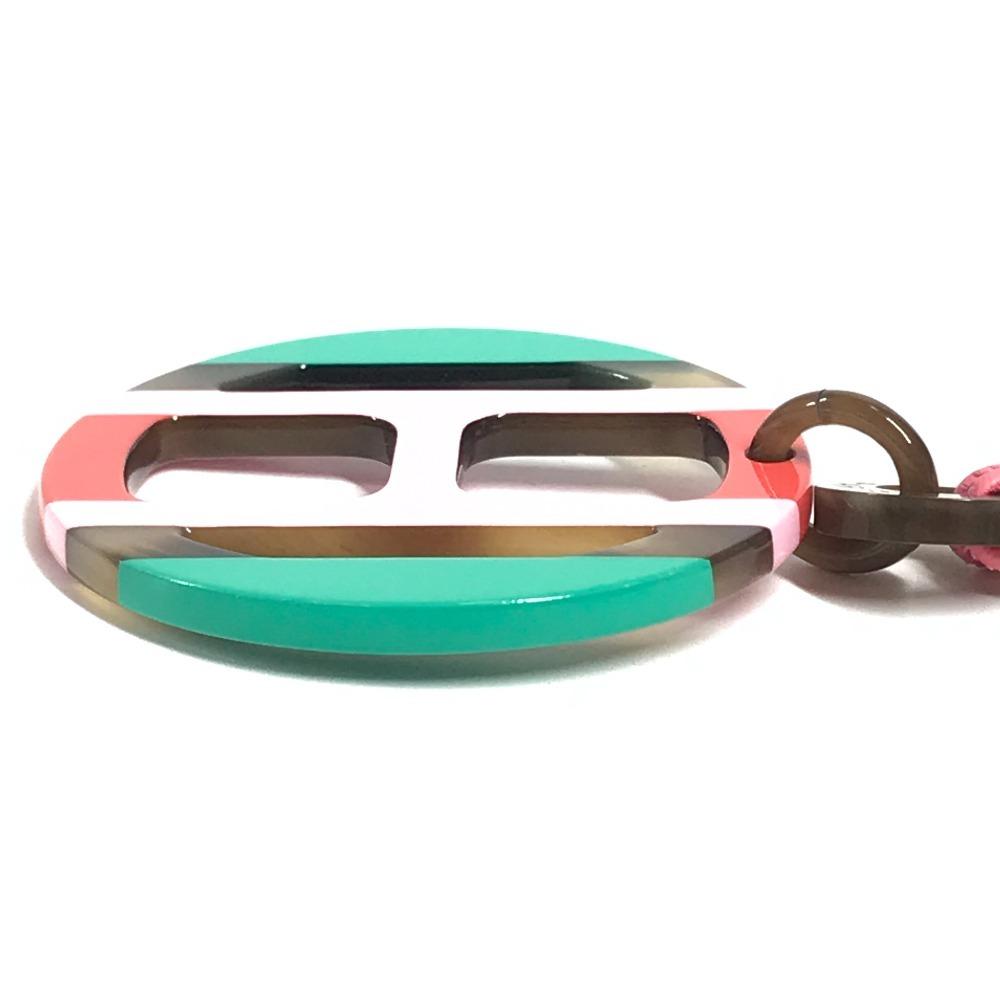 HERMES H-equipe logo Accessories Necklace lacquer pink/Green