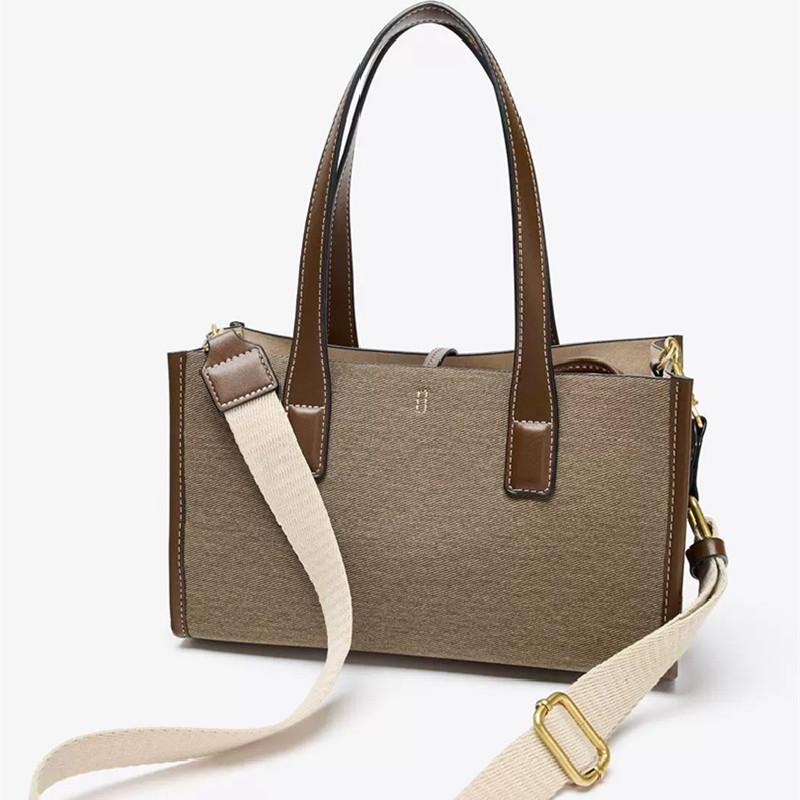 New Simple Casual Canvas Bag Women's Handbag Zipper Shoulder Bag 2025 Fashion Ladies Square Tote Shopping Bag