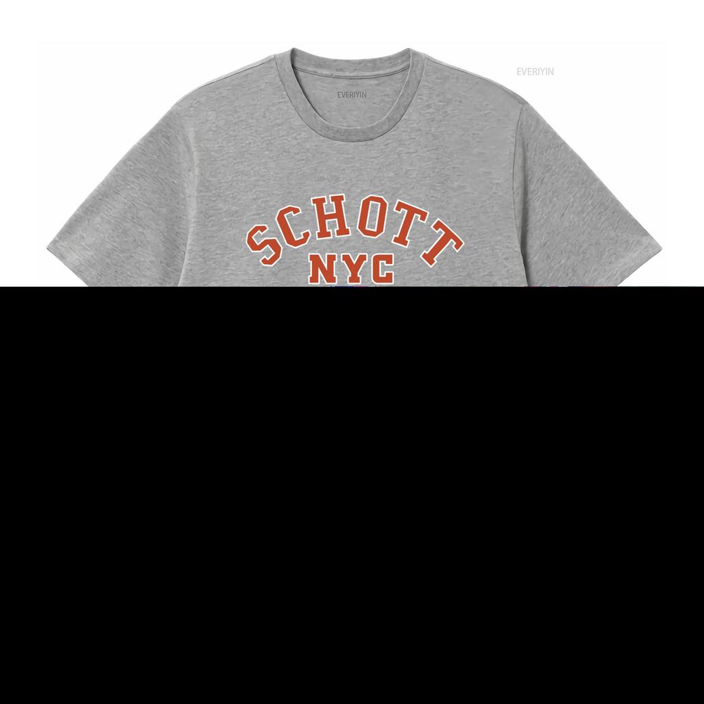 Schott NYC Big Logo Mens Black Small Crewneck T Shirt Size S Stylish and Comfortable for Men vintage Washed graphic