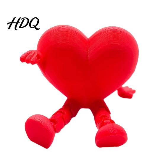 Desktop Storage Ornament Heart Rose Ornament 3D Printed Red Pen Holder Bendable