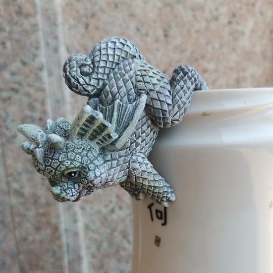 4Pcs/Set Mysticalls Garden Dragon Statue Resin Ornament Patio Lawn Garden Figurine for Home