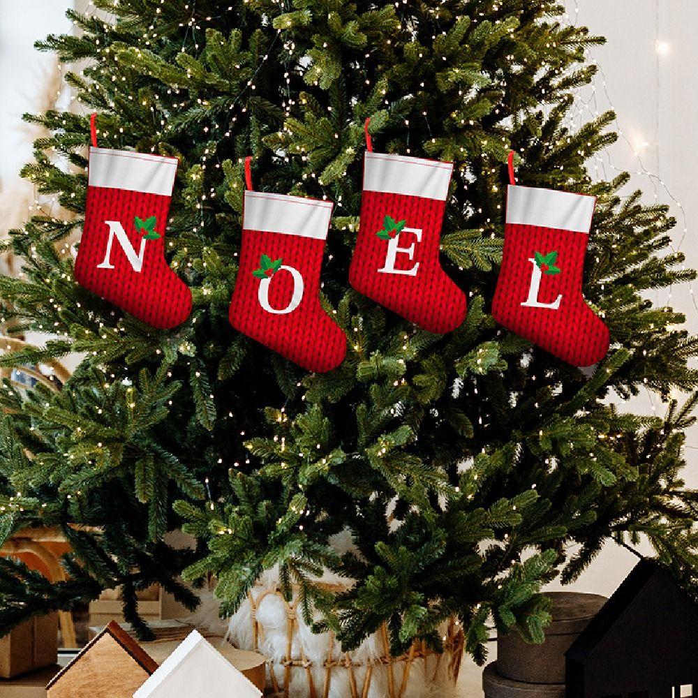 Creativity Christmas Alphabet Socks A-Z Candy Bag Multifunctional Xmas Tree Ornament  Bedside
