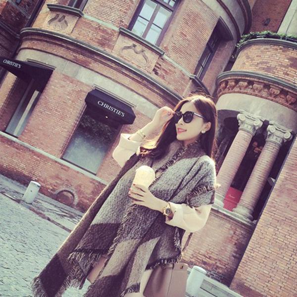 Doplňky Dámské zimní zateplené kašmírové šátky Jednobarevná šála se střapcem