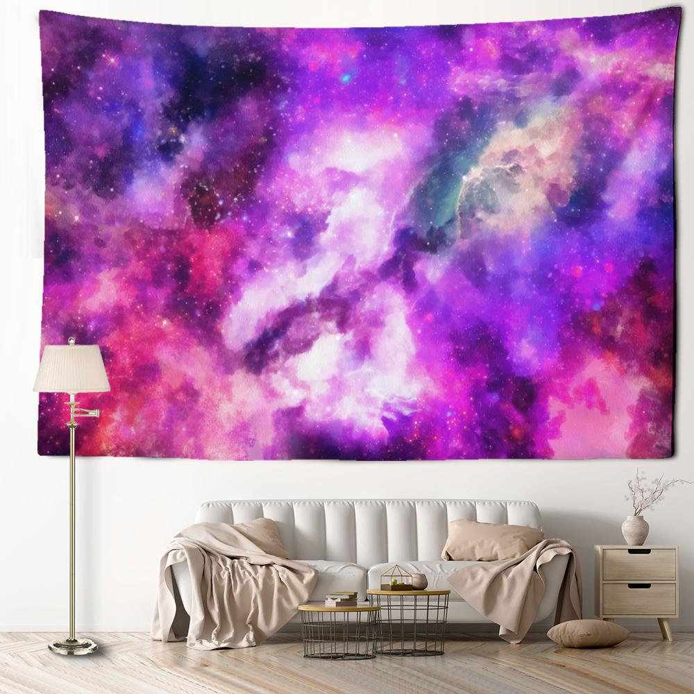 Purple Starry Sky Tapestry Wall Hanging Universe Mysterious Hippie Tapiz Bedroom Aesthetic Room Home Decor