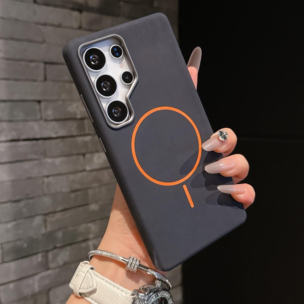 Für Samsung Galaxy S25 S24Ultra Hülle PU-Leder Magnetisch Kabelloses Laden Schützen Rückseite Abdeckung Hülle Für Smasung S25 S24Plus Schale