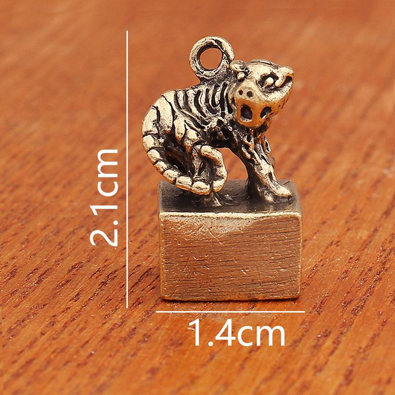 Juego de 12 Sellos de Animales del Zodiaco de Latón Pequeñas Figuras Decorativas Colección de los Doce Animales del Zodiaco Chino