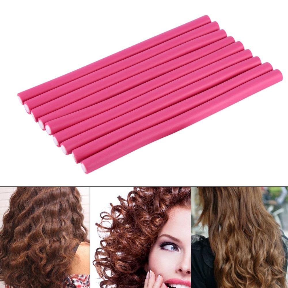 10Pcs/Set Flexi Rods Soft Hair Rollers Soft Foam Heatless Curler Rollers Salon Use