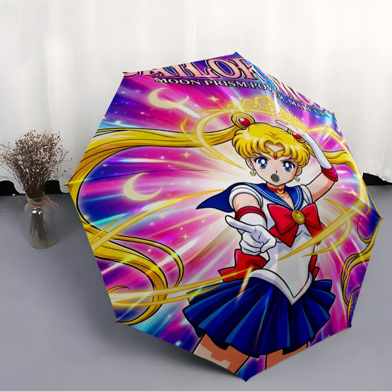 1pc Sailor Moon Umbrella, Sun Protection, And UV Shielding. It Has Eight Sturdy Ribs for Outdoor Use And Perfect As a Holiday Gift