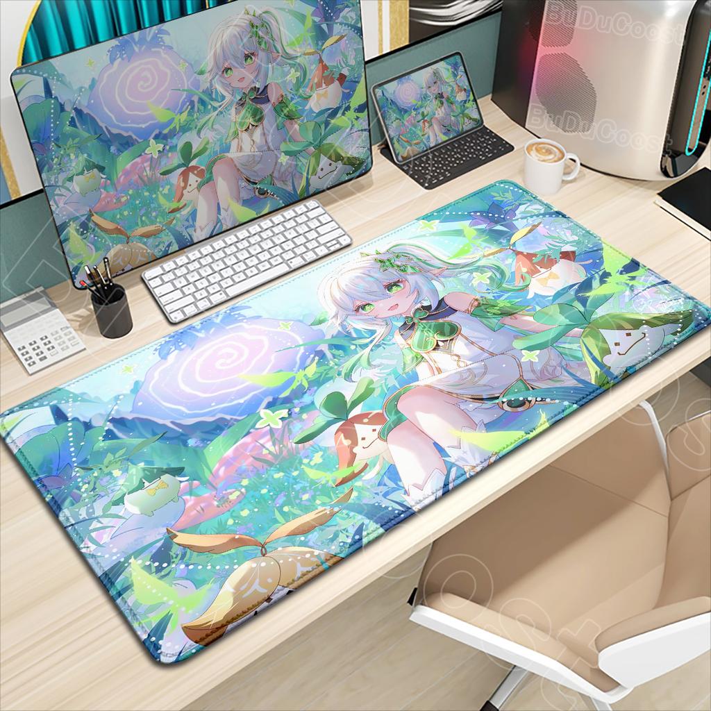 HD Printing Genshin Impact Mousepad Kawaii Anime Game Nahida Desk Mat Laptop Gaming Mouse Pad XXL 180x220mm 900x400mm Mousepads
