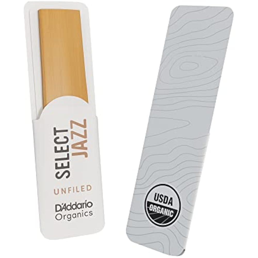 D'Addario WoodWinds Daddario Reed for Alto Saxophone USDA Organic Certified SELECT JAZZ Unfiled O...