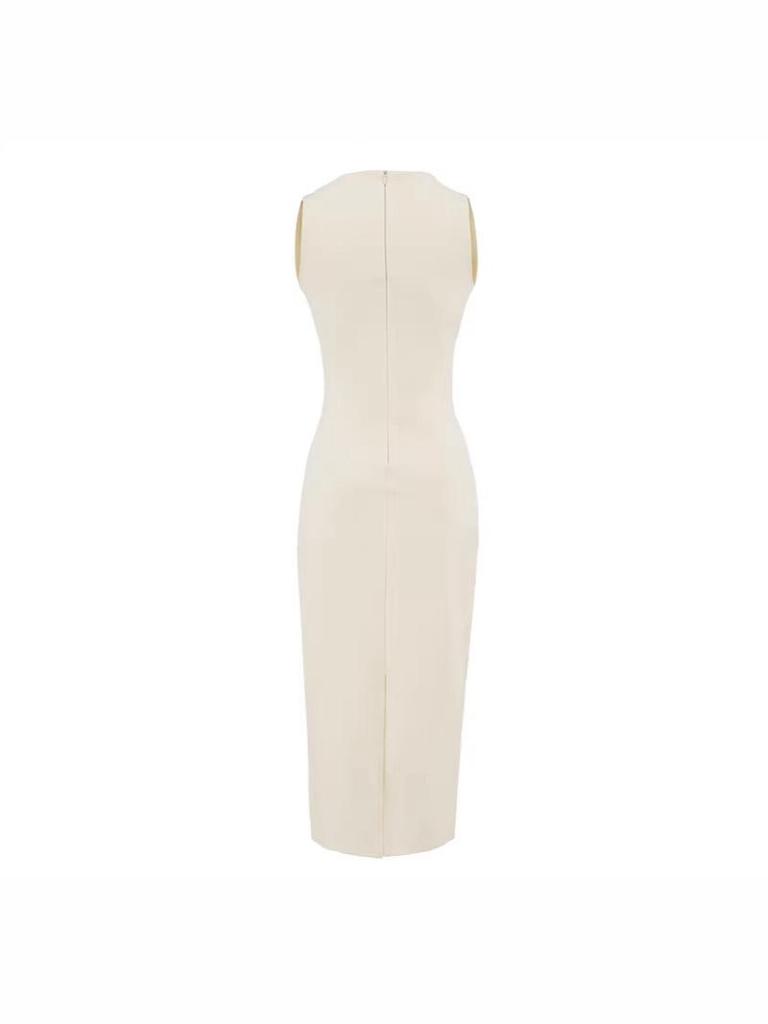 High-End Retro Slim-Fitting Sleeveless U-Neck Vest Dress