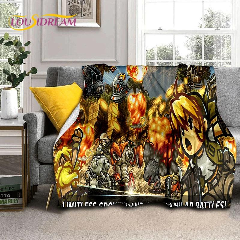 Cartoon Metal Slug Gamer Retro Game Blanket,Soft Throw Blanket for Home Bedroom Bed Sofa Picnic Travel Office Cover Blanket Kids