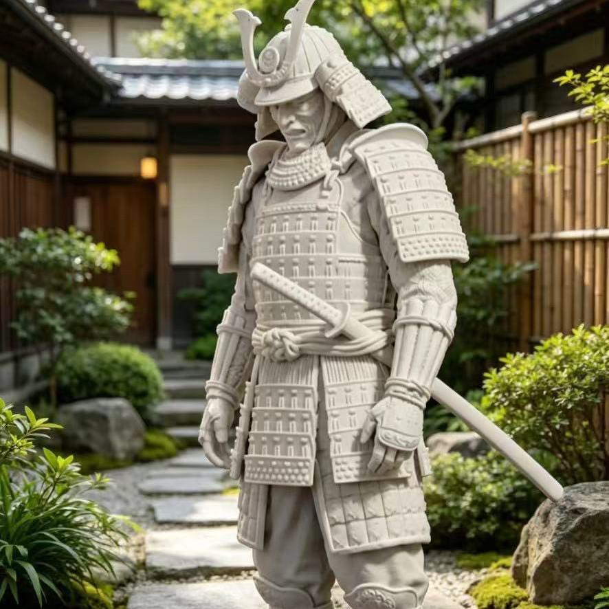 3D Printed Samurai Figure Model: Trendy Halloween Creative Toy