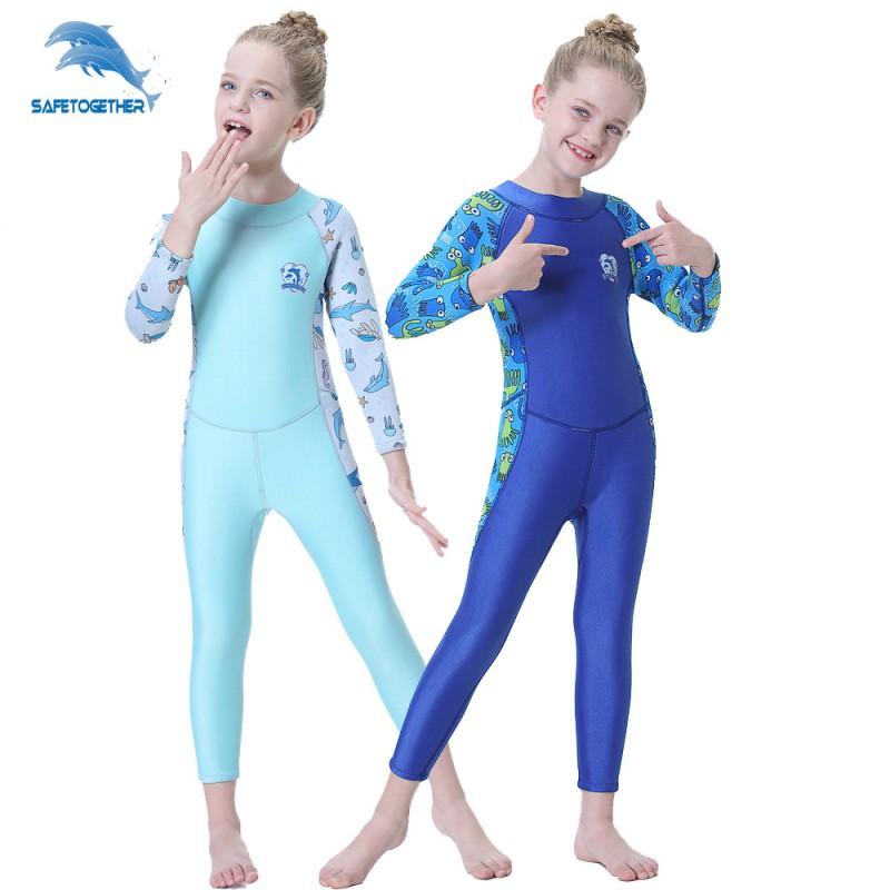 2.5mm Kids Girls Wetsuit Snorkeling Swimming Diving Surfing Winter Fall Long Sleeve Thermal