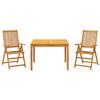 VidaXL Ensemble à manger de jardin 3 pcs Bois d'acacia solide, ensemble de salle à manger d'extérieur, meuble de salle à 3295255