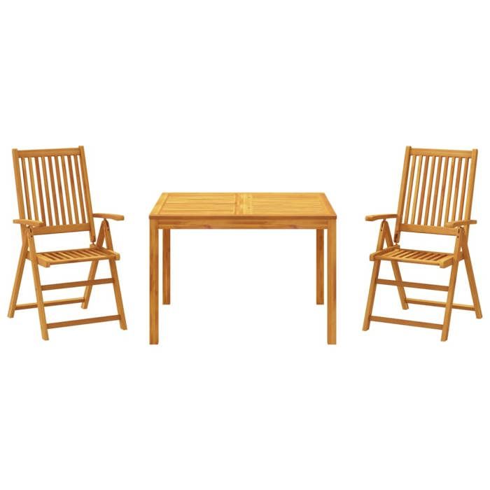 VidaXL Ensemble à manger de jardin 3 pcs Bois d'acacia solide, ensemble de salle à manger d'extérieur, meuble de salle à 3295255