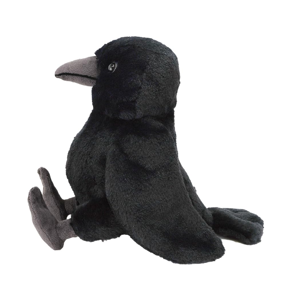 SunLemon Fluffies Medium Crow 15 X 24 X Plush Animal Cute Bird 20.5cm P-1473