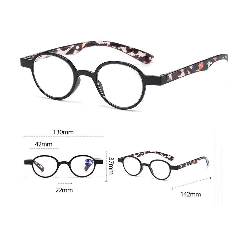 HD Lenses Reading Glasses for Women Men Trendy Flora Printed Far Sight Eyeglasses Retro Casual Small Round Plus Diopter Eyewear