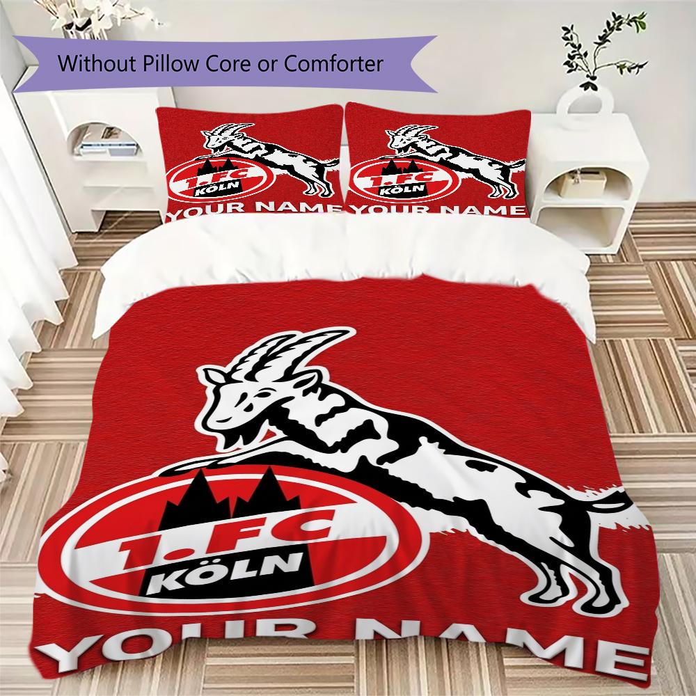 Biancheria da letto personalizzata FC KÖLN, Set piumone Copripiumone Federa Regalo di compleanno per la casa(1 * copripiumino + 2 * federa, senza nucleo)_xia