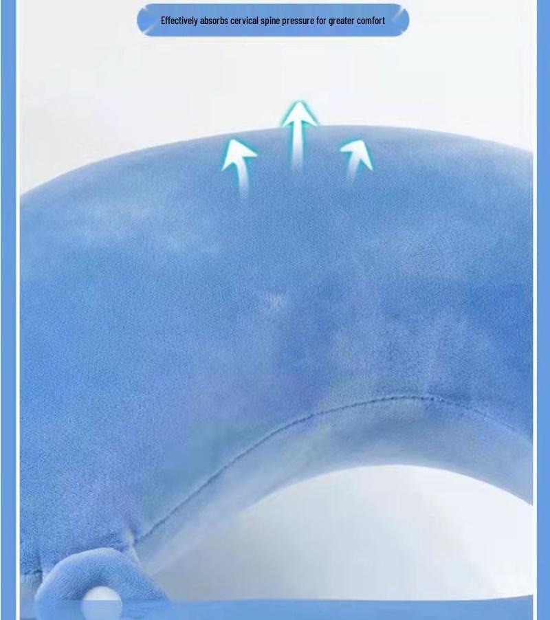 Solid Color U-Shaped Neck Pillow for Travel, Car, Office, or Napping - Cervical Support & Customizable Gift Option