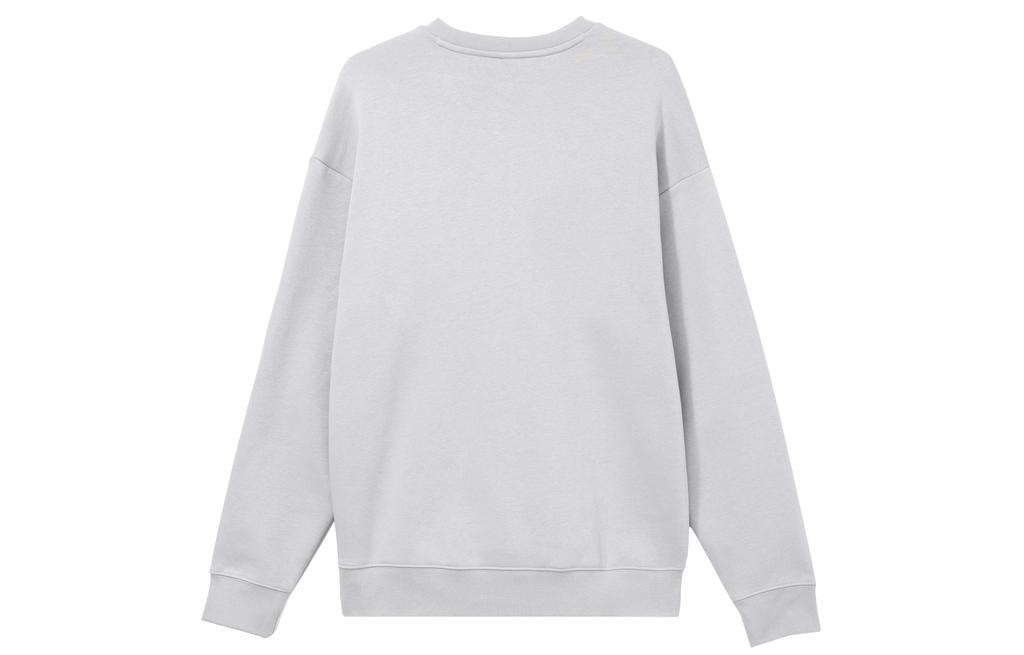 Adidas Neo Solid Color Logo Print Fleece Lined Long Sleeved Shirt Sweatshirt Unisex Gray HY9655