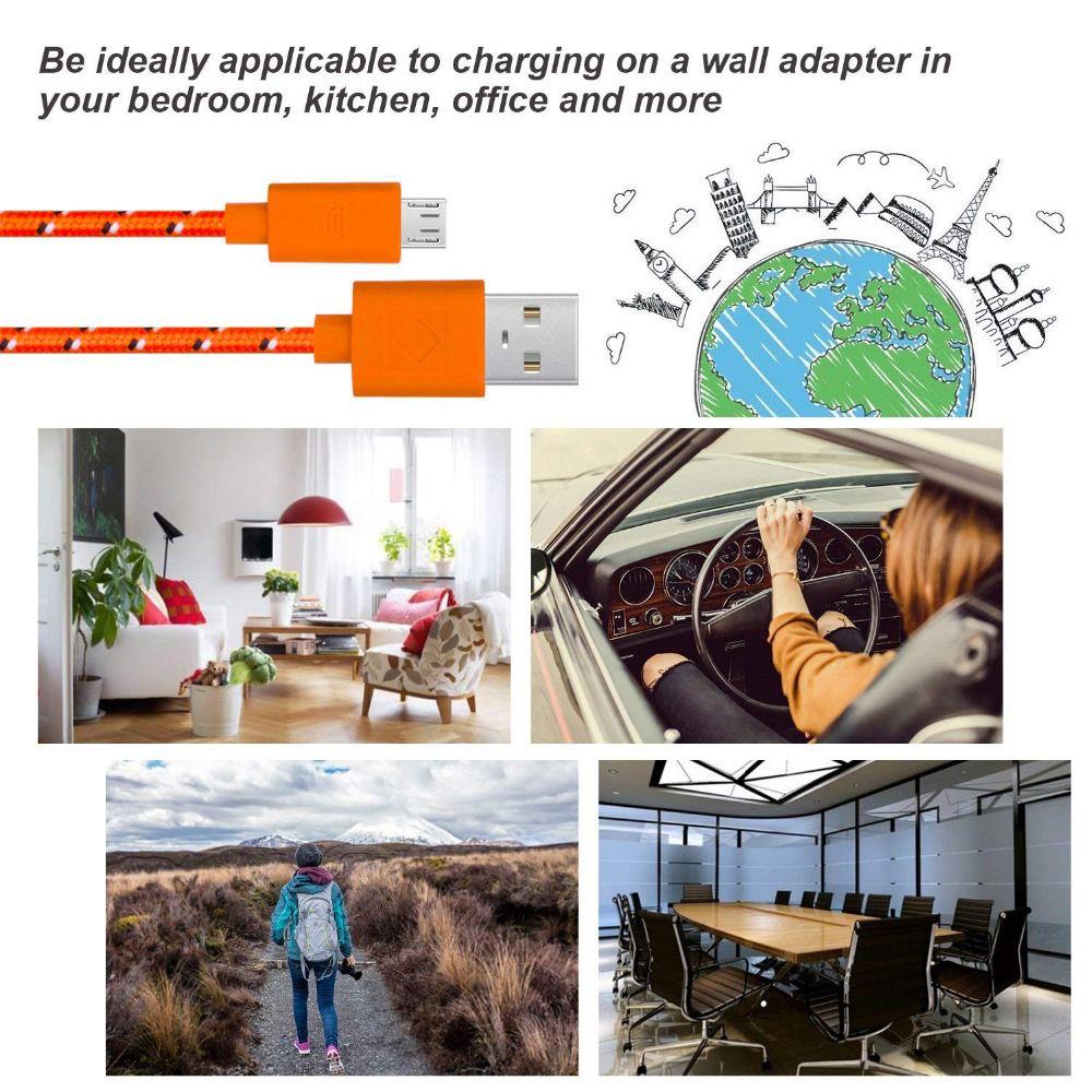 USB Cable Braided Nylon Data Cable Fast Charging Mobile Phone Charger Wire USB Micro USB Cable
