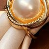 Fashionable Silk Scarf Clip Alloy Ring with Faux Pearls, Rings for Women, Exquisite Gift Her Round Buckle Clip, Elegant Retro Holder Dresses