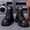 Men's Retro High-Top Winter Martin Boots - Warm Leather Snow Shoes with Velvet Lining