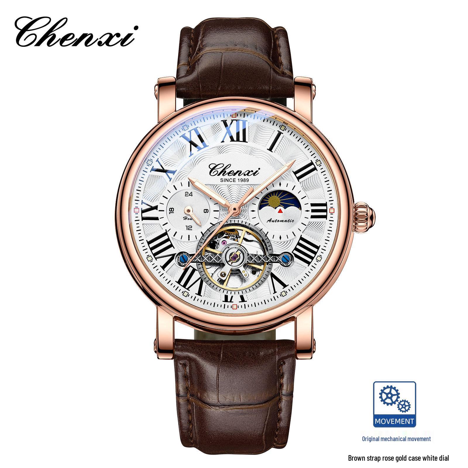 Chenxi Men`s Luxury Automatic Skeleton Luminous