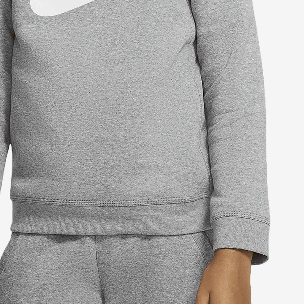 Nike Solid Color Logo Print Casual Crew Neck Sweatshirt Kids Tops Grey CV9297-092