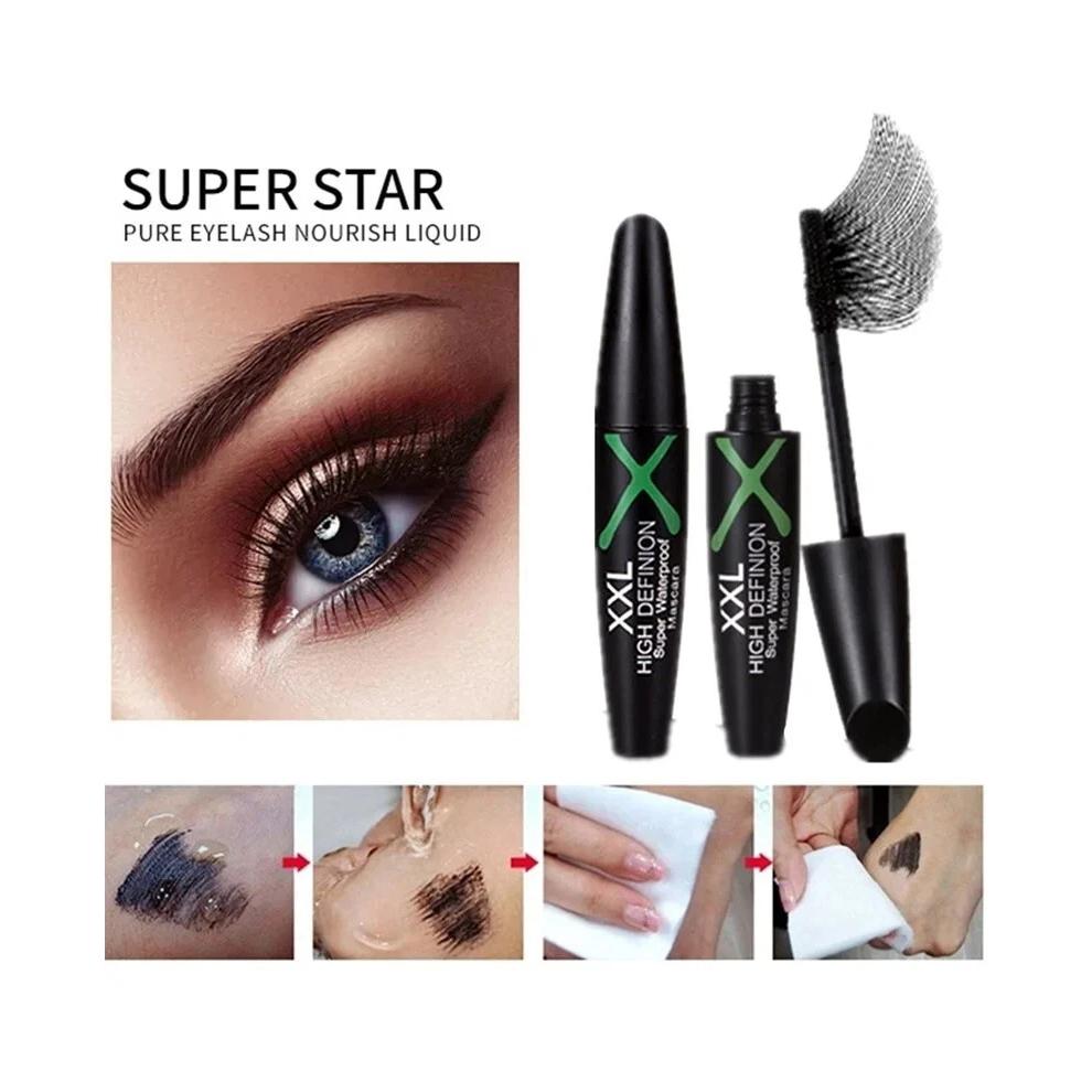 4D Mascara Waterproof Silk Fiber Thick Lengthening Smudge Proof