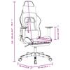 Gaming Chair with Massage Function & Footrest Black & White PU Leather