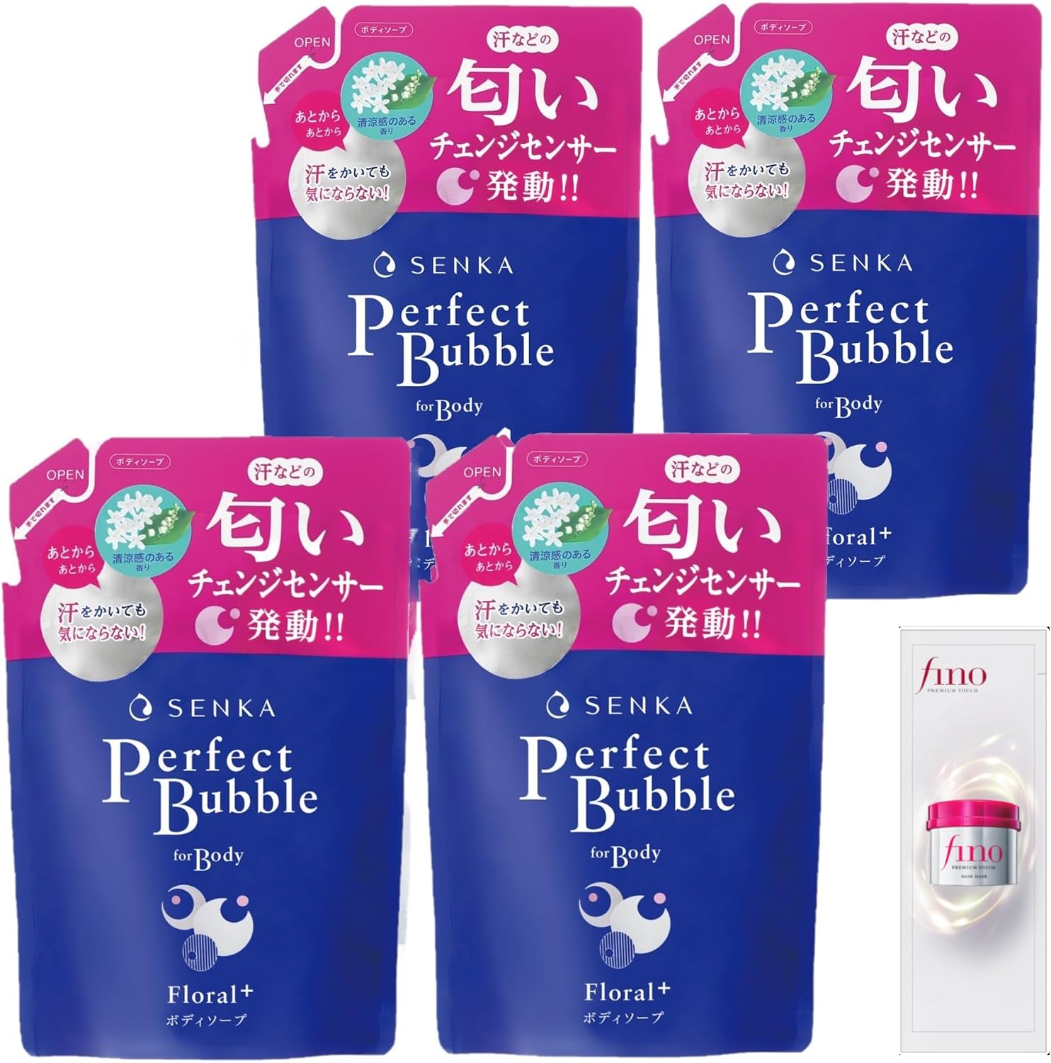 Senka Perfect Bubble For Body Цветочный Плюс Сменный блок 350 мл X 4 шт. + Образец