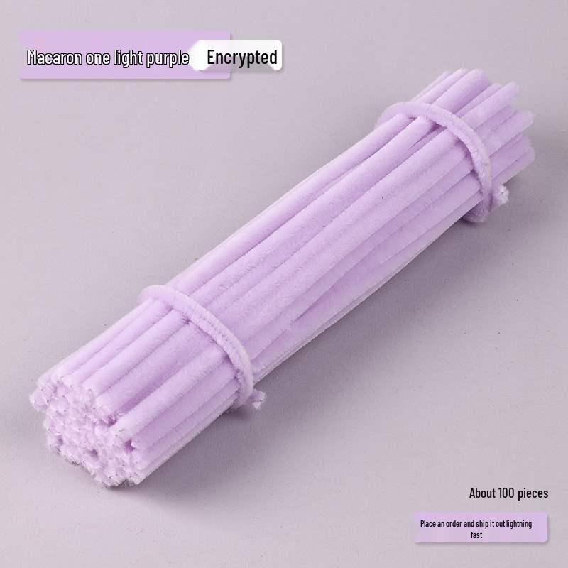 Encrypted Pipe Cleaners: Dense, Thickened 8mm White Strips with Mixed Colors for Handmade DIY Bouquets