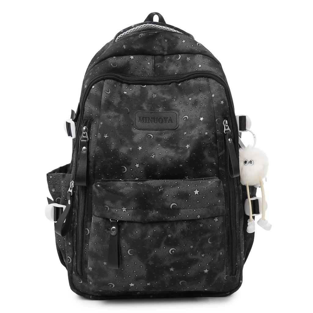 Schoolbag High Value Star Print Backpack Female Primary School Students Large Capacity Lightweight Schoolbag Junior High School Students High School