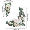 2pc Artificial Wedding Arch Flowers Rose Flower Swag with Peony Eucalyptus Leaves Floral Harness Tape for Wedding Ceremony Decor